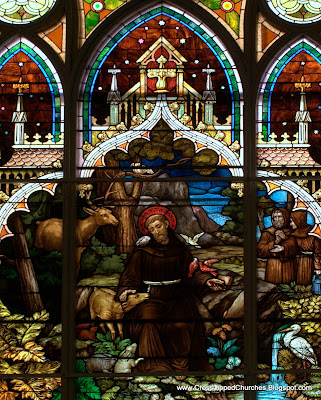 Stained glass window of Saint Francis