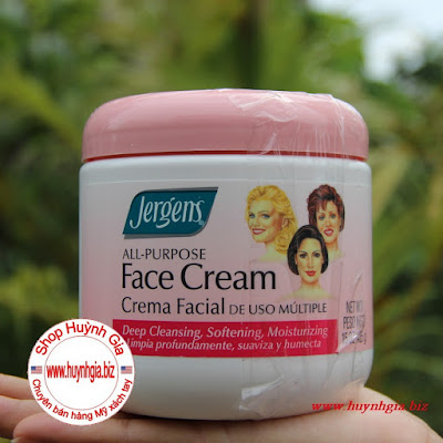 Kem Dưỡng ẩm dưỡng thể và Mịn Da mặt Jergens Face Cream của Mỹ www.huynhgia.biz