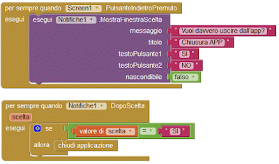 Conferma chiusura applicazione (Mit App Inventor 2)