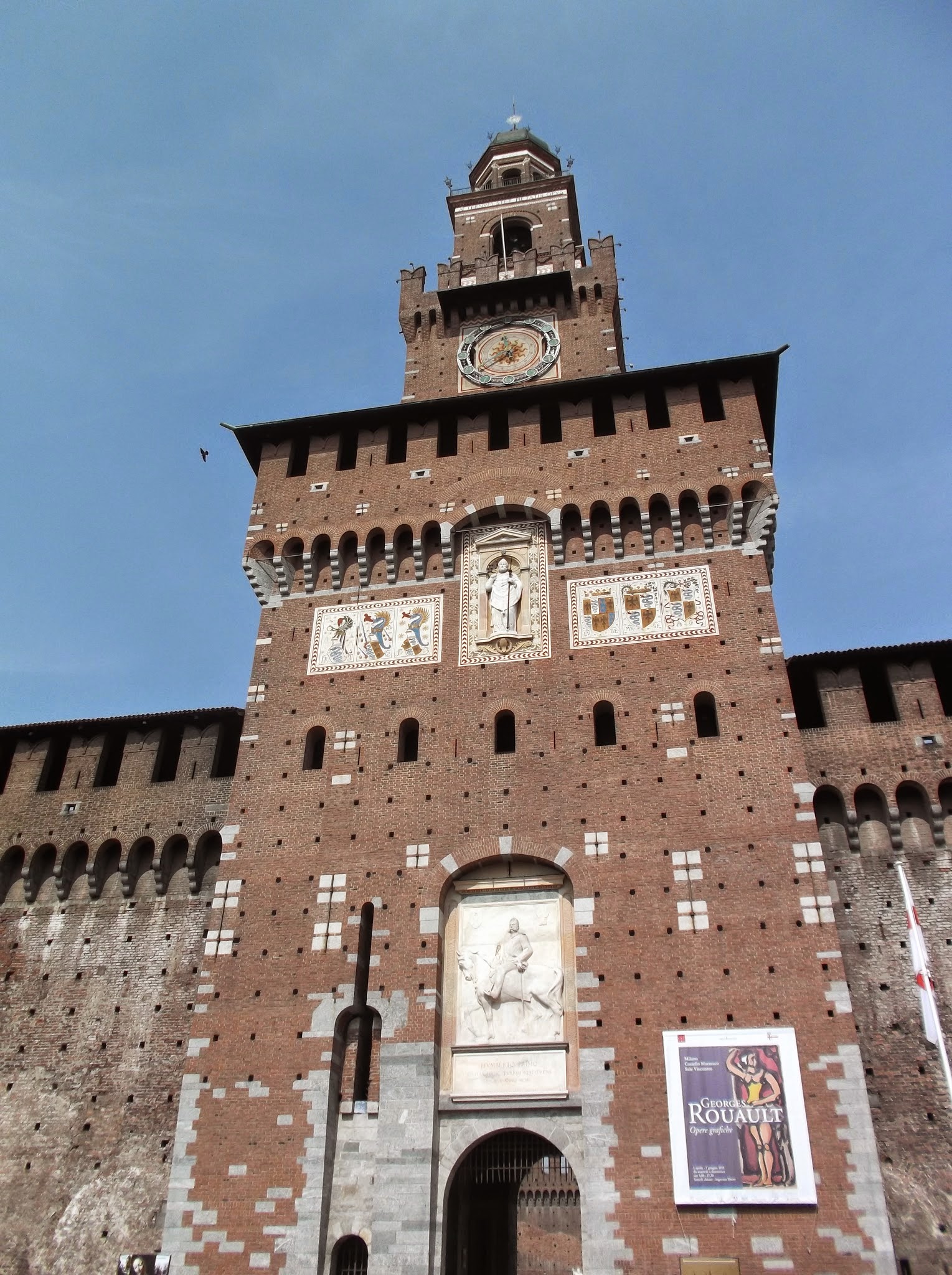 huge tall castle, red brick