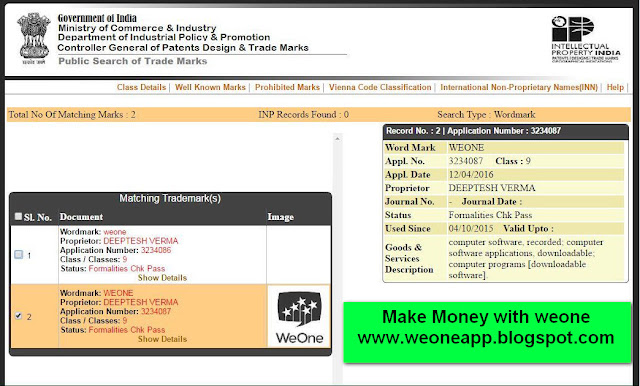 Weone company Indian government se Patent ho chuki hai.koi bhi dusra iska duplicate nahi ban sakta hai-see screenshot