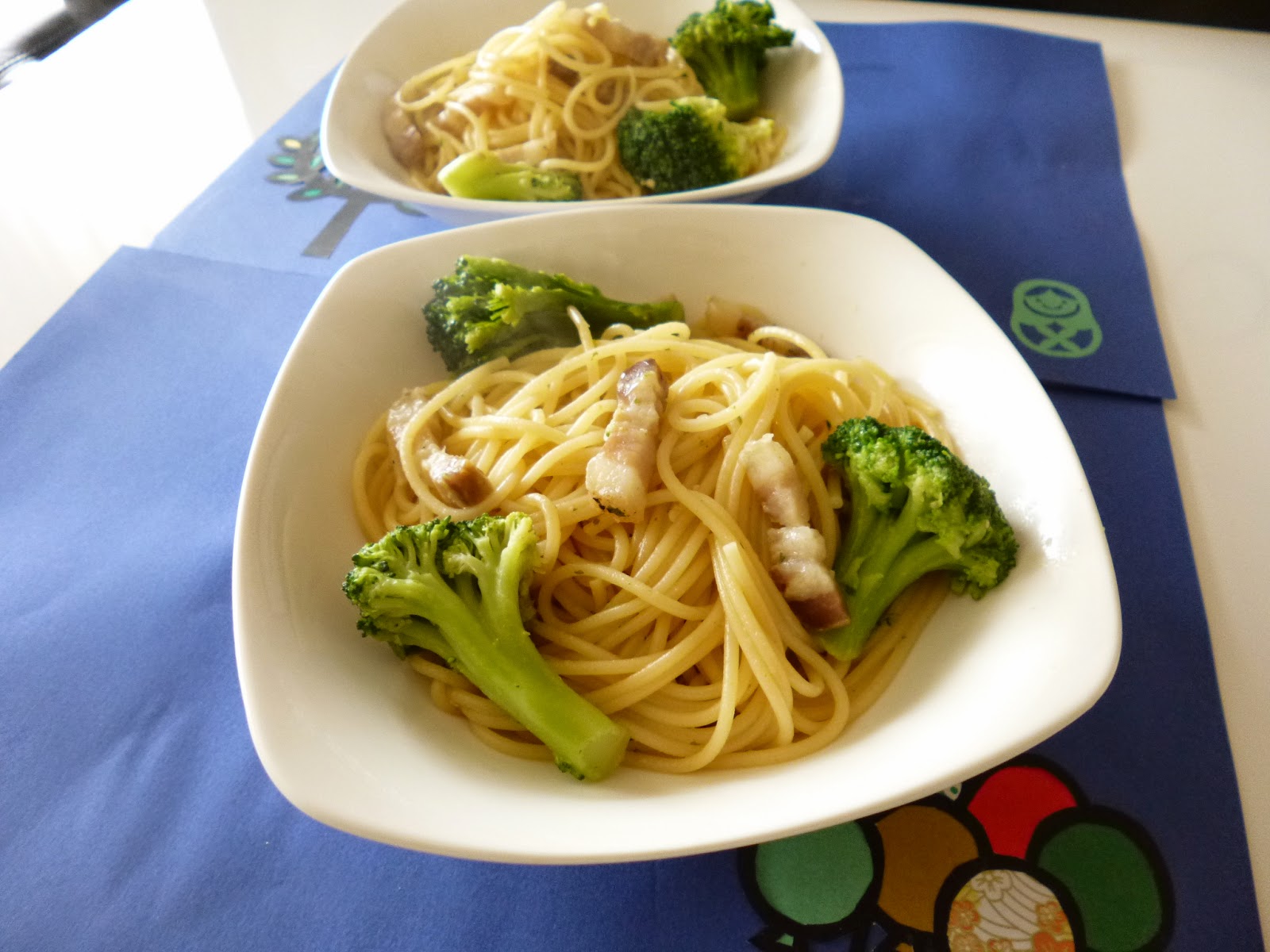 とろんのまいにち献立 パスタ 昨日のアヒージョの残りで 朝ごはんも
