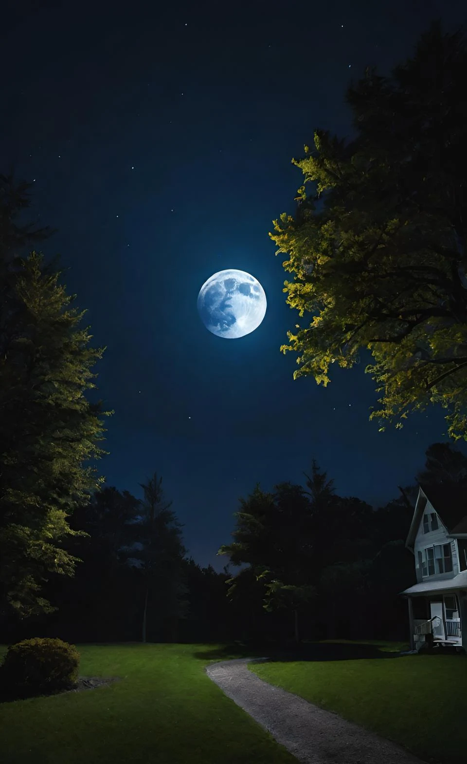 خلفية شاشة القمر في اليل يضيء