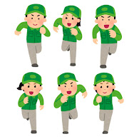 無料イラスト かわいいフリー素材集 いろいろな走る人たちのイラスト 宅配員