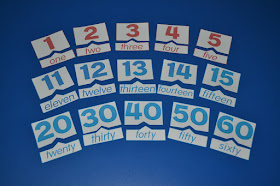 printable English numbers flashcards