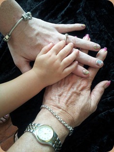 3 generations of hands