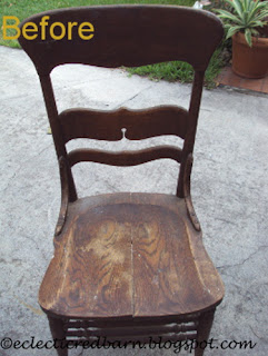 Eclectic Red Barn: Old Chair with cracked seat