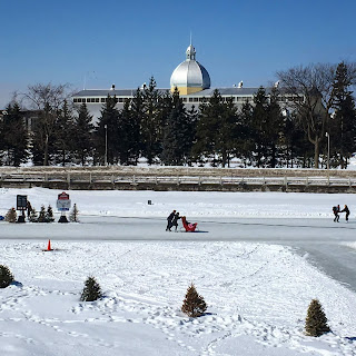 Landsdowne Park with Rideau Canal Skateway, Ottawa, Ontario Canada