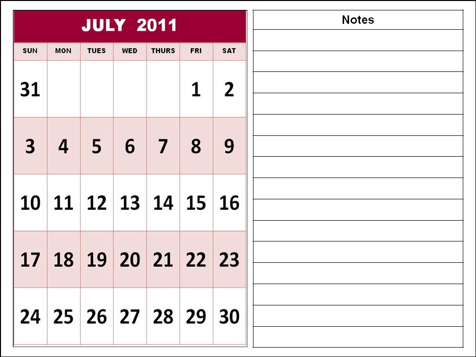 printable calendars july. july calendar 2011 printable.