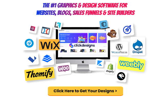 Clickdesigns: Get Amazing Graphics & Designs For Websites, Blogs, Funnels, Stores or Offers In Minutes WITHOUT Any Design Skills! #graphicdesign #digitalmarketer #blogger #graphicdesigner