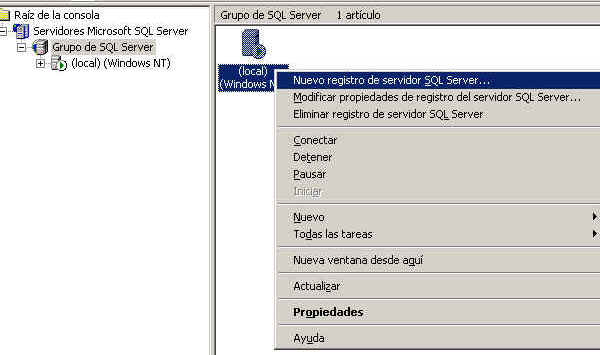 Consola SQL server