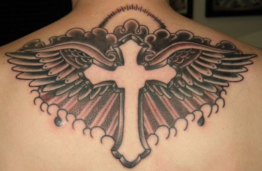 tribal cross tattoos. crosses tattoo designs. wing