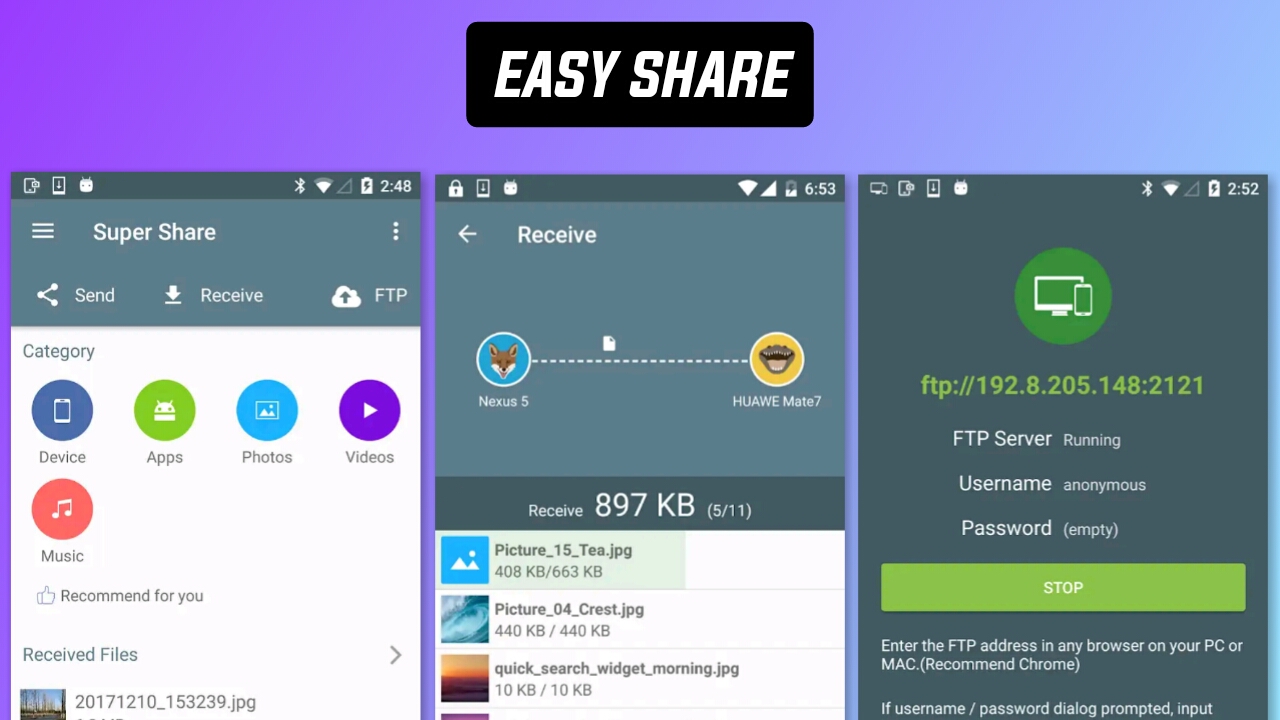 Easy share app for android