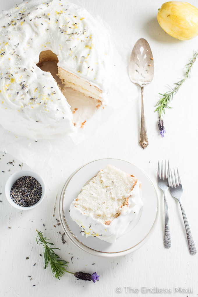 LAVENDER LEMON ANGEL FOOD CAKE