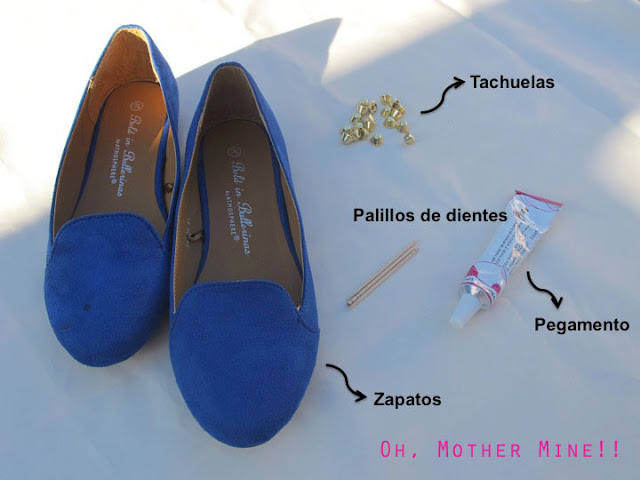 DIY Zapatos tachuelas azul klein / DIY Studded Shoes