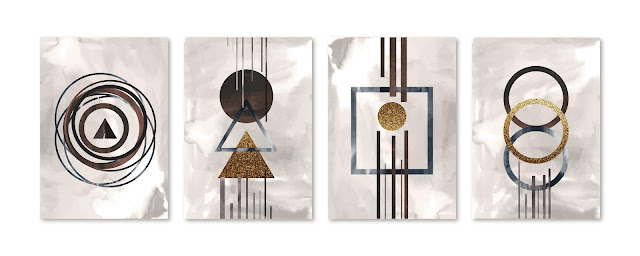 Hand Painted Watercolor Abstract Art Cover Collection - GraphicsMarket.net