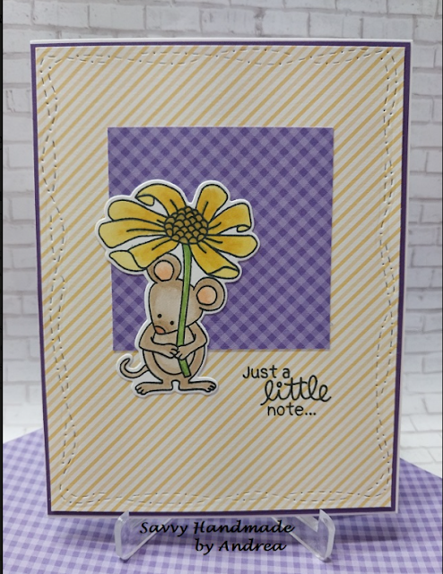 Just a little note by Andrea W. features Garden Mice by Newton's Nook Designs; #newtonsnook, #inkypaws, #springcards, #mousecard, #cardmaking, #cardchallenge