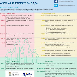 Las actividades detallas en este artículo espuestas en forma de calendario