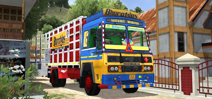 BHARAT GAS BLUE CABIN LIVERY FOR TEAM KBS GASLORRY V1 PRO, BUSSID