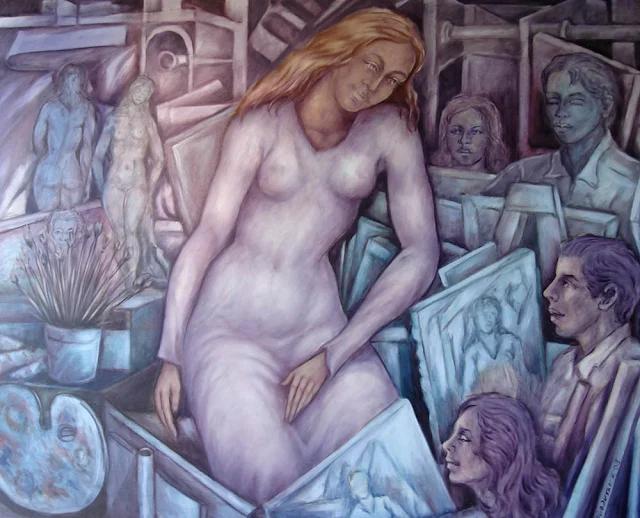 The model, a painting by Julio Susana