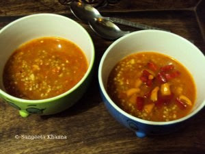 buckwheat soup with bell peppers and tomatoes 