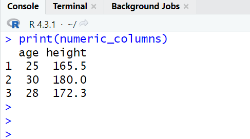 Extract Numeric Columns from Dataframe in R