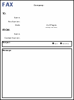 Fax Cover Letter Template