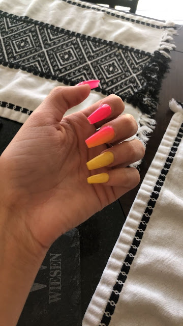 Sunset Gradient Coffin Nail