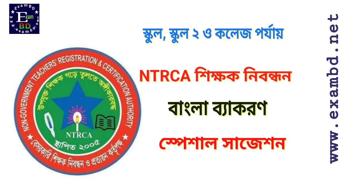 NTRCA ১৭তম শিক্ষক নিবন্ধন - বাংলা ব্যাকরণ স্পেশাল সাজেশন PDF 
