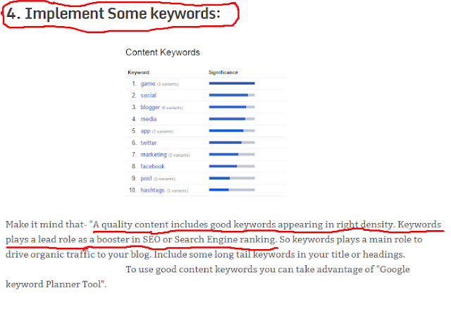 using SEO keywords