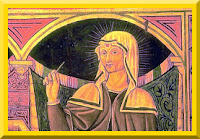 Medieval illustration of Santa Rita of Cascia, the oldest to represent the saint.