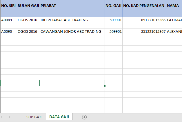 Contoh Slip Gaji Dalam Bentuk Word - Contoh Two