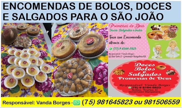 Encomendas de bolos, doces e salgados para o São João