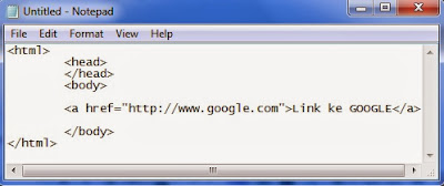 cara membuat code link HTML