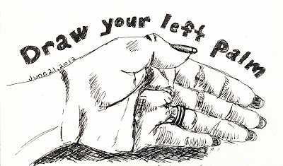 Every Day in June #21 (EDM #236) - Draw the palm of your left hand Pen and Ink rendering by ©Ana Tirolese