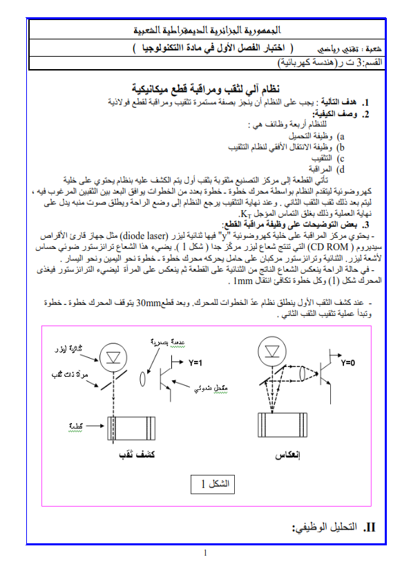 إمتحان الهندسة الكهربائية مع التصحيح