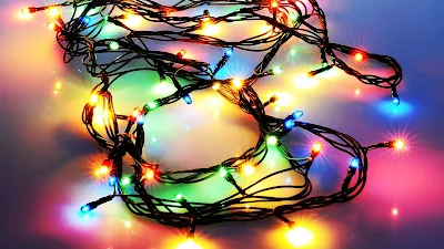 Christmas, New Year, Garland, Lights, Holiday