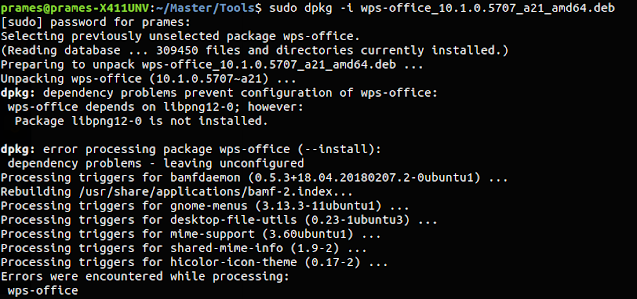 Error install WPS Office Ubuntu 18.04 wps-office depends on libpng12-0; however: Package libpng12-0 is not installed