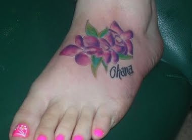 cute orchid tattoo on feet