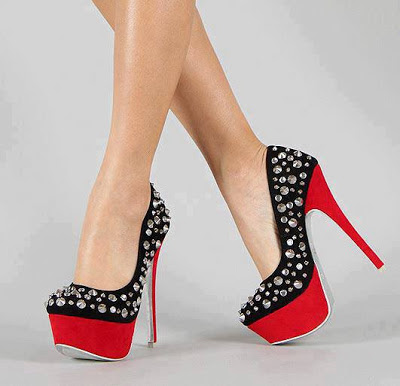Zapatos de mujer  rojos y negros