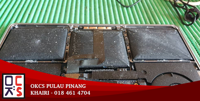 SOLVED : KEDAI REPAIR MACBOOK SUNGAI BAKAP | MACBOOK PRO 13 MODEL A1708 BATTERY BLOATED, MACBOOK CAN'T CLOSE LED SCREEN BECAUSE BATTERY BLOATED, BATTERY PROBLEM