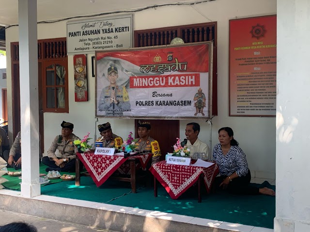 Minggu Kasih Bersama Kapolres Karangasem di Yayasan Yada Kerti Susuan Karangasem.