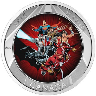 2018 Royal Canadian Mint : Justice League 3D Coin - 25 cents
