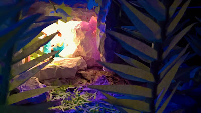 This picture is about Christmas Crib, based on the theme: "I am the resurrection and the Life."