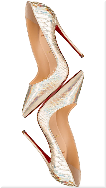 ♦Christian Louboutin So Kate shiny gold python snakeskin pumps #christianlouboutin #shoes #brilliantluxury