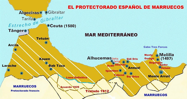 Resultado de imagen de guerra espaÃ±a marruecos mapa