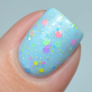 blue crelly glitter nail polish