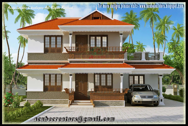 A CUBE CREATORS Beautiful Kerala  Style 2  Storey  House  