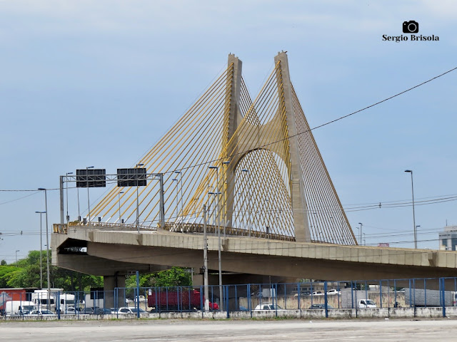 Vista panorâmica da Ponte Estaiada Governador Orestes Quércia - Ponte Estaiadinha - Bom Retiro/Santana - São Paulo