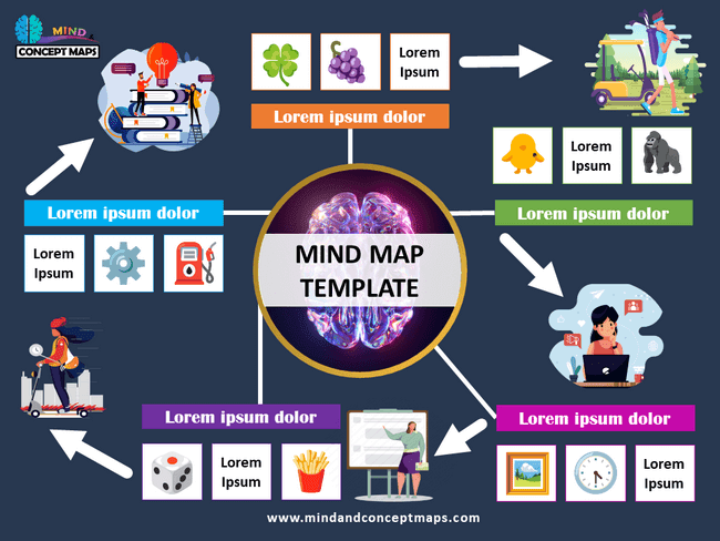 Geometric Mind Map ppt Template